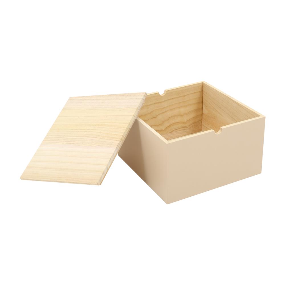 กล่องไม้มีฝา STACKO MERRY L 25X25X15.5 ซม. สีครีม