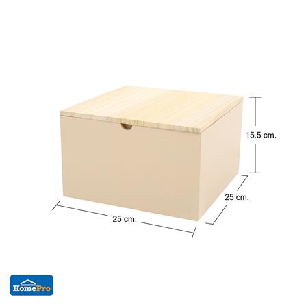 กล่องไม้มีฝา STACKO MERRY L 25X25X15.5 ซม. สีครีม_8