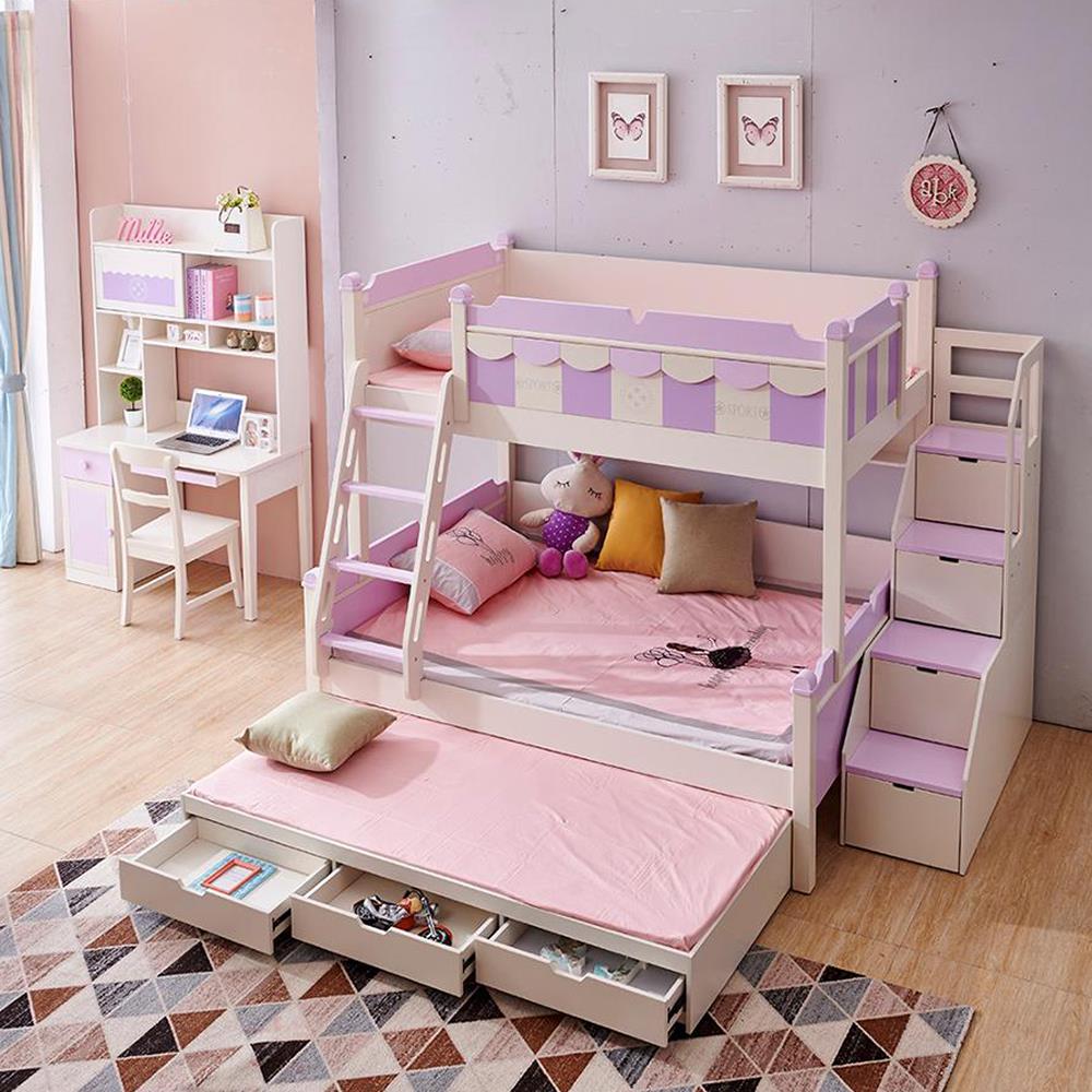 เตียง 2 ชั้น และบันได DREAM CAR KID SPORT KID 912-5 สีขาว/ม่วง