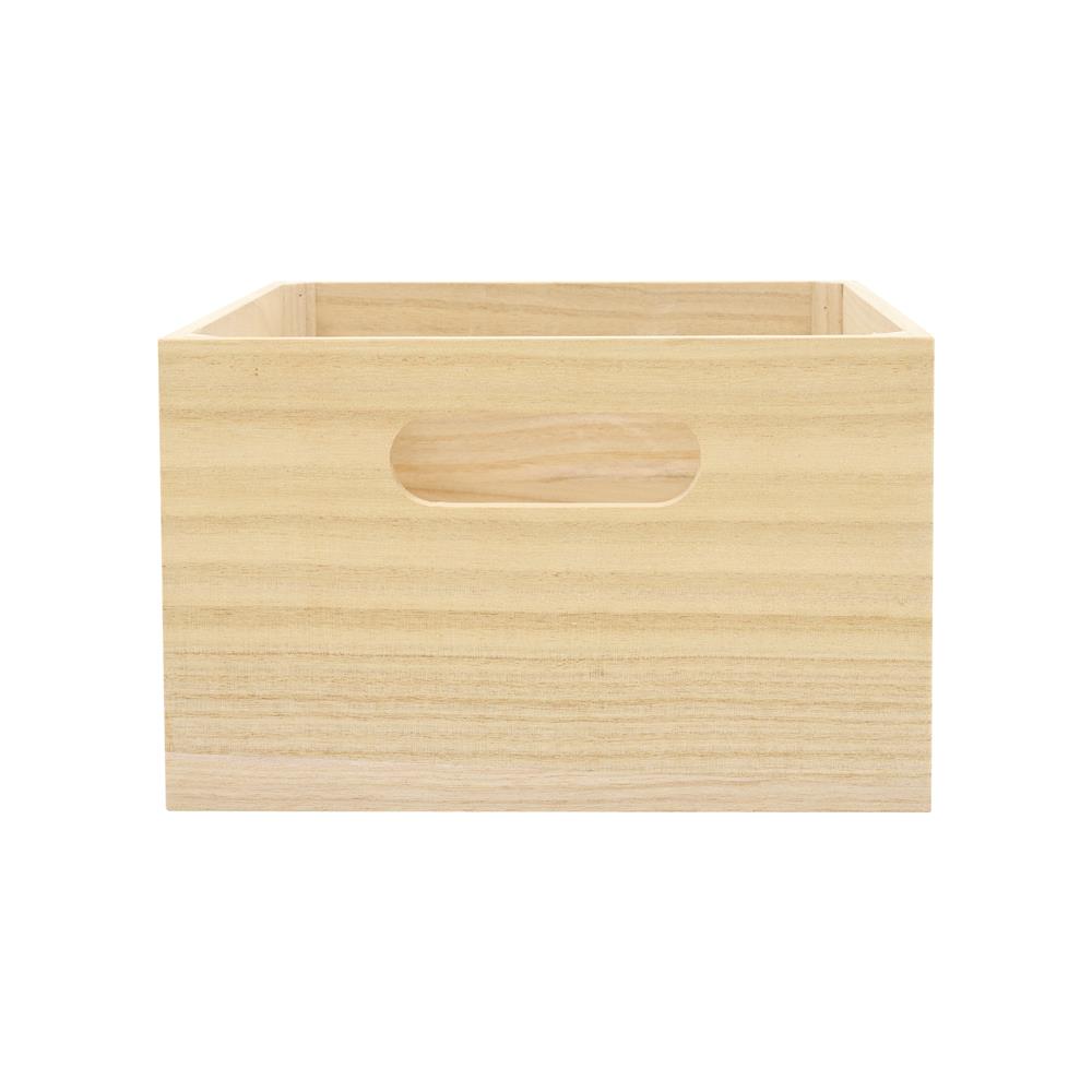 กล่องลังไม้มือจับ STACKO HOME S 25X27X15.5 ซม. สี NATURAL