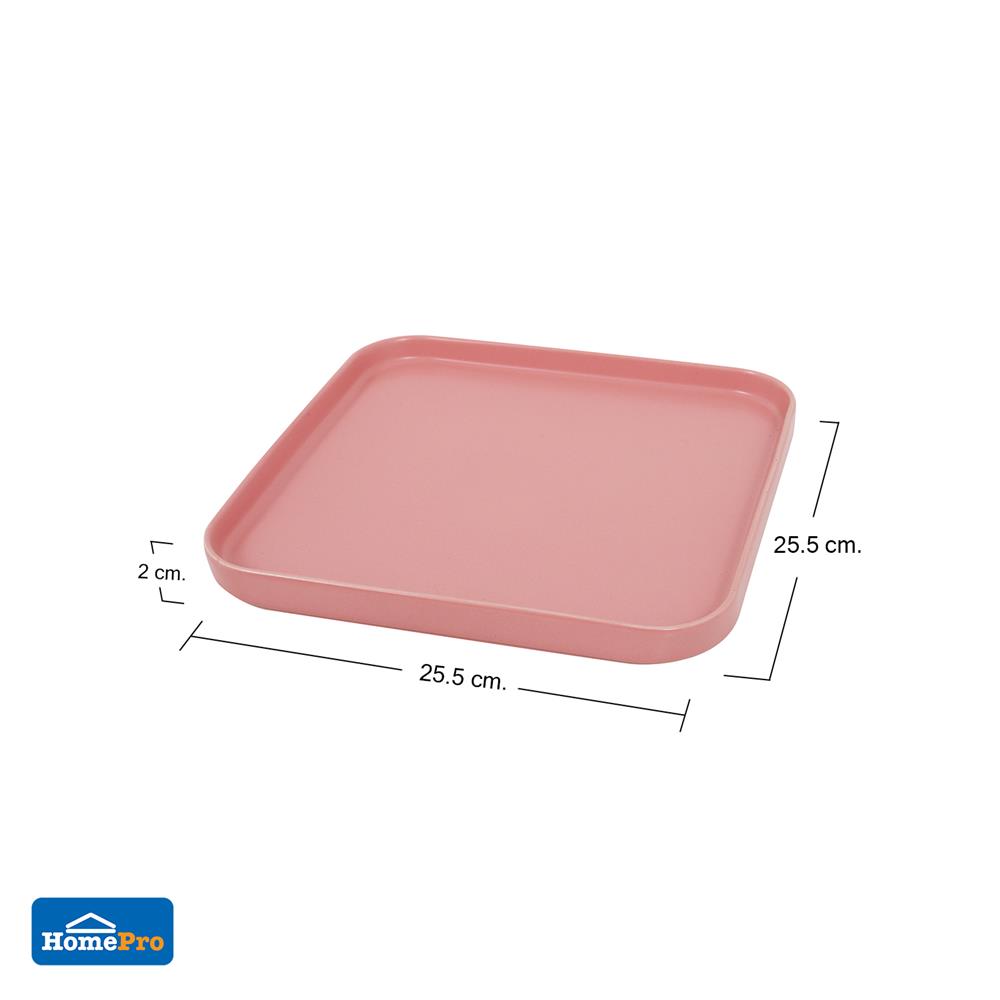 จานเหลี่ยม PORCELAIN 10 นิ้ว KECH SOLID PINK