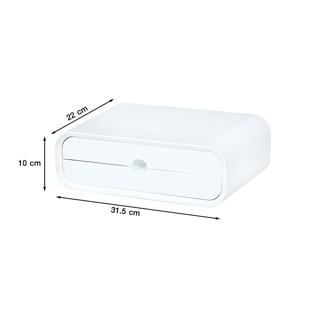 กล่องลิ้นชักเล็ก STACKO LUCKY 31.5x22x10 ซม. สีขาว