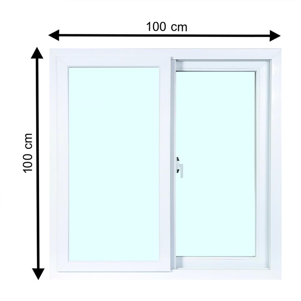 หน้าต่างบานเลื่อน UPVC S-S TAKECHI 100X100 ซม. สีขาว
