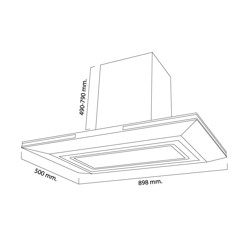 เครื่องดูดควันกระโจม RINNAI RH-C1059-PBR 90 ซม. สีดำ