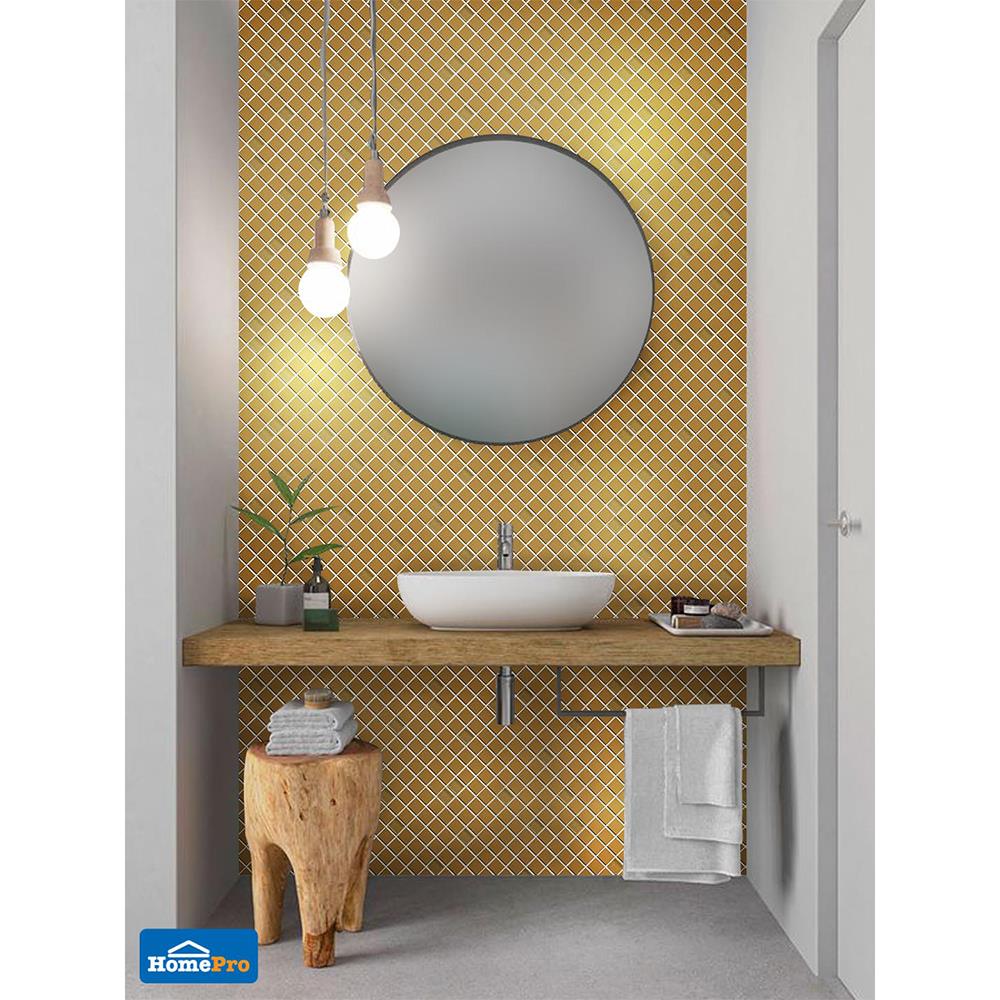 โมเสคแก้ว 30x30 ซม. Glascera MS-HIU-0001 ยูนิค โกลด์