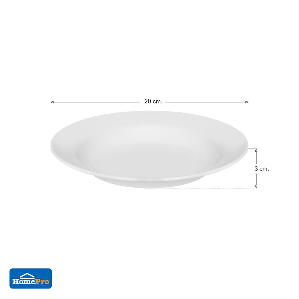 จานลึกพลาสติก ABS 8 นิ้ว KT สีขาว