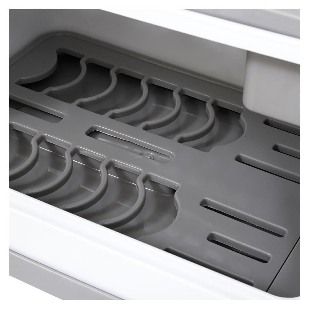 ชั้นคว่ำจานพลาสติก 2 ชั้น มีฝาครอบและที่วางเขียง KECH