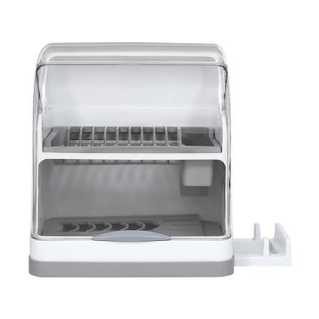 ชั้นคว่ำจานพลาสติก 2 ชั้น มีฝาครอบและที่วางเขียง KECH_1