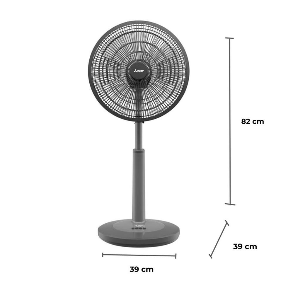 พัดลมสไลด์ 16 นิ้ว MITSUBISHI R16A-GB CY-GY สีเทา