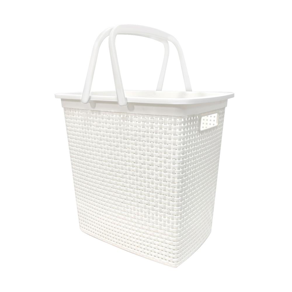 ตะกร้าผ้าเหลี่ยมหูหิ้ว DKW IN SPACE HH-1130 สีขาว