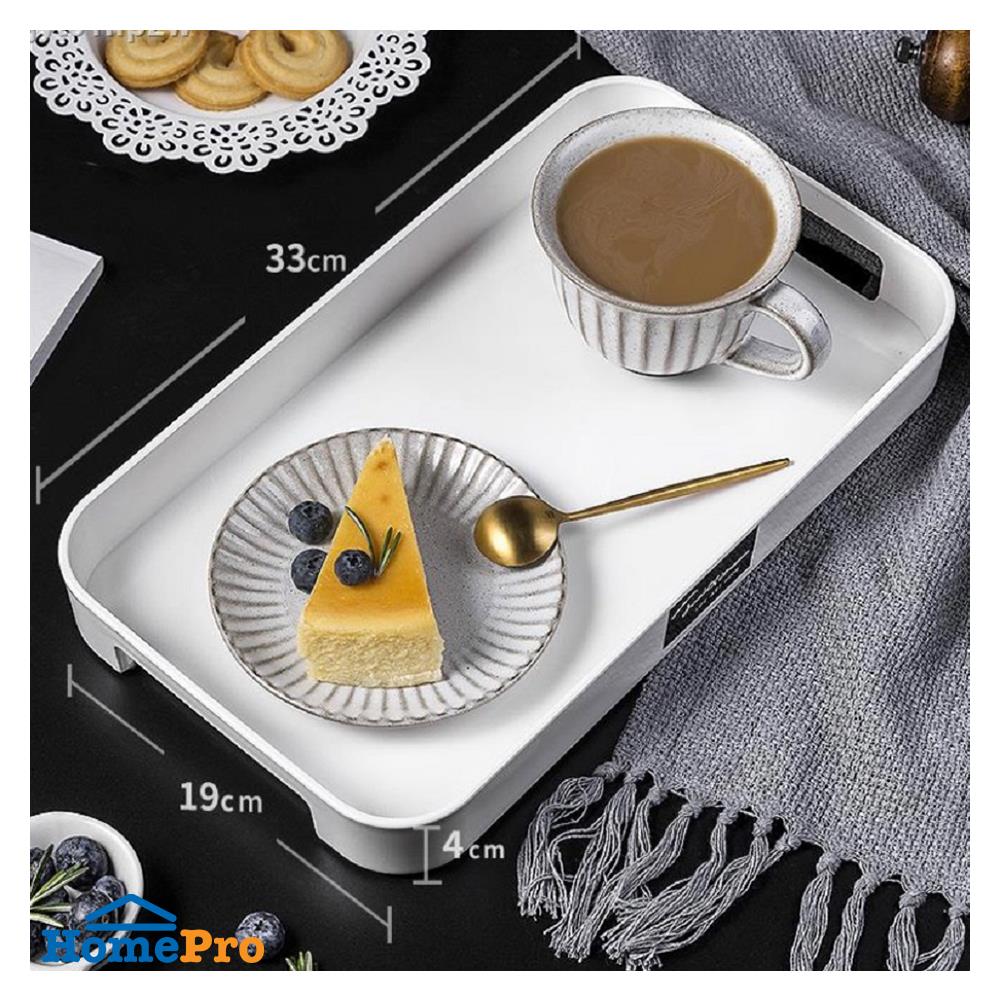 ถาดพลาสติกเหลี่ยมหูจับ 2 ข้าง 7 นิ้ว KECH สีขาว