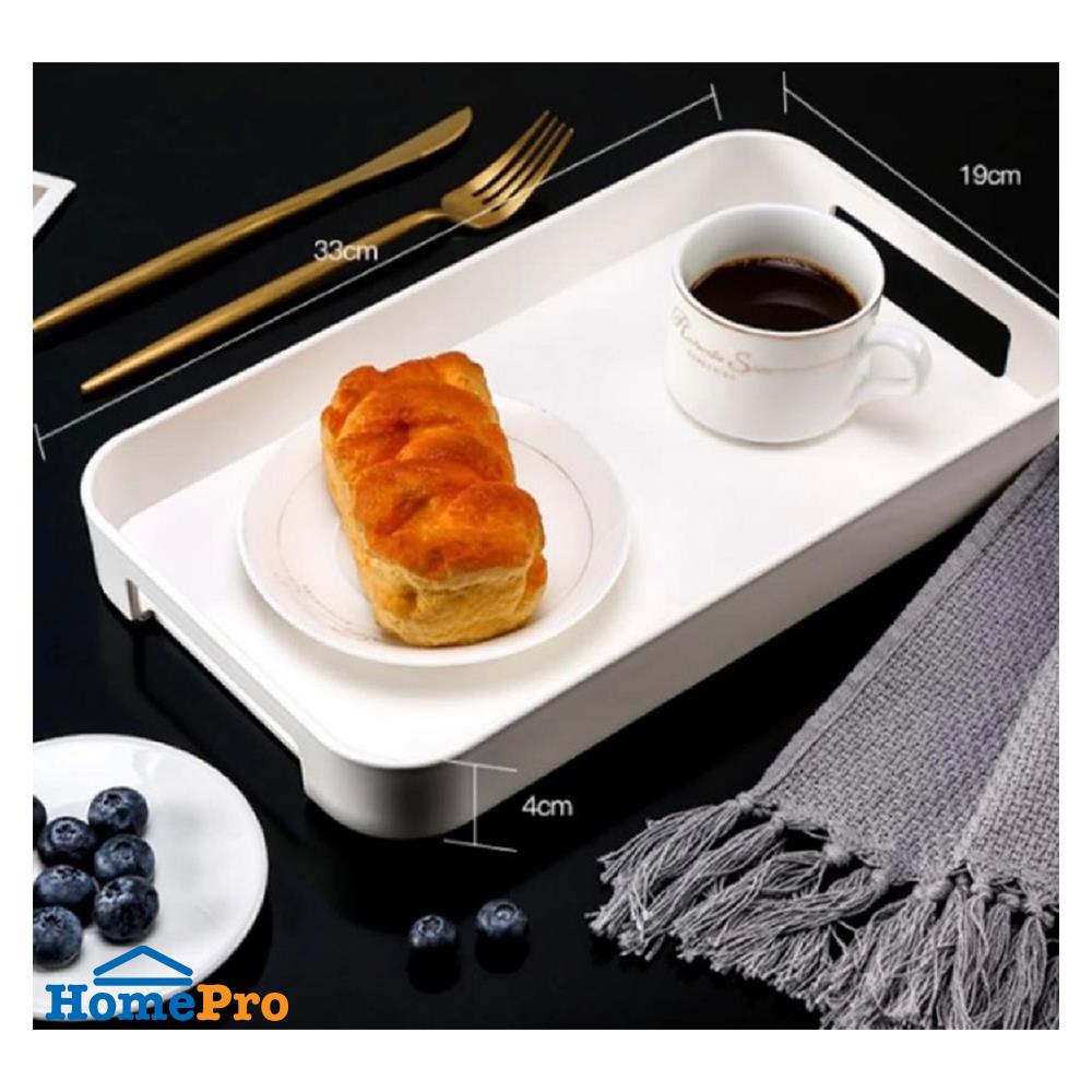 ถาดพลาสติกเหลี่ยมหูจับ 2 ข้าง 7 นิ้ว KECH สีขาว