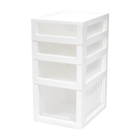 4-TIER DRAWER UNIT STACKO COUPLE 32X42X63CM WHITE