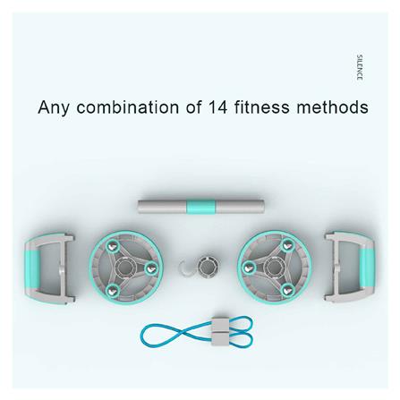 ลูกกลิ้งบริหารหน้าท้อง+วิดพื้น+ดัมเบล PRO-FIT สีเขียว_3