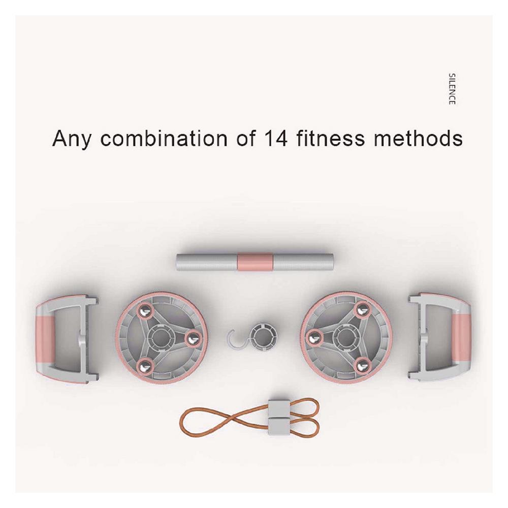 ลูกกลิ้งบริหารหน้าท้อง+วิดพื้น+ดัมเบล PRO-FIT สีชมพู