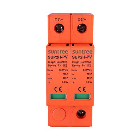 เบรกเกอร์ป้องกันฟ้าผ่า TRANSPOWER DC SUP2H-PV 800 โวลต์ 2 โพล สีส้ม