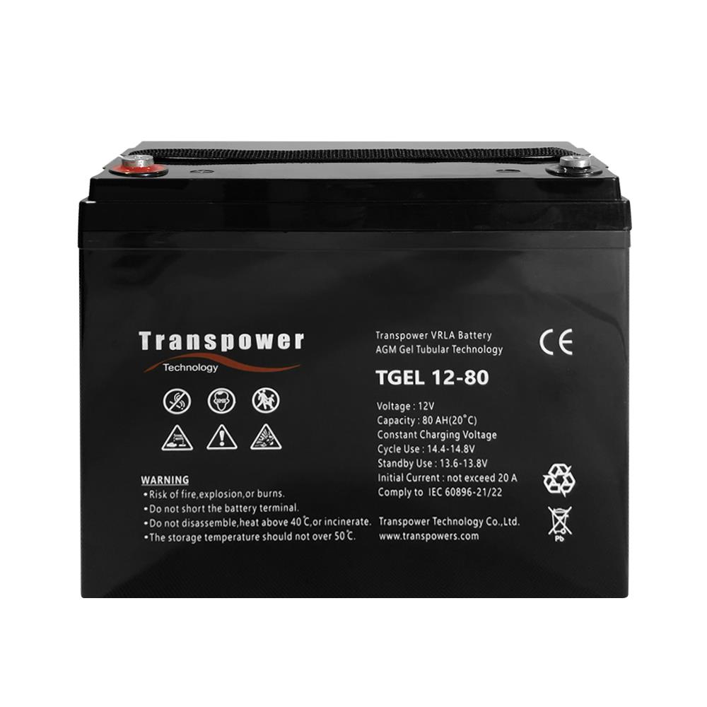 แบตเตอรี่แห้ง แบบเจล TRANSPOWER 12 โวลต์ 80 แอมป์