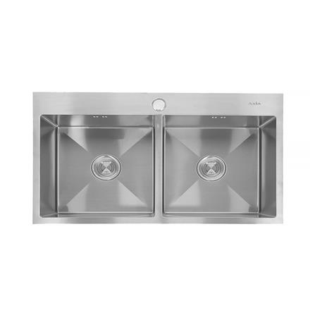 ซิงค์ฝัง 2 หลุม AXIA TRITON 4646 สีเงิน_0