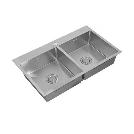 ซิงค์ฝัง 2 หลุม AXIA TRITON 4646 สีเงิน_1