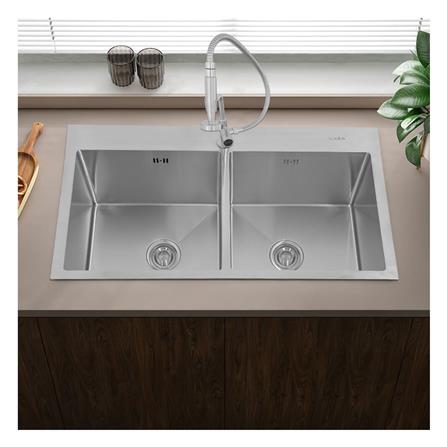 ซิงค์ฝัง 2 หลุม AXIA TRITON 4646 สีเงิน_2