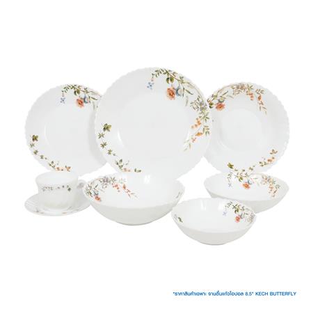 จานตื้น แก้วโอปอล 8.5 นิ้ว KECH BUTTERFLY_2