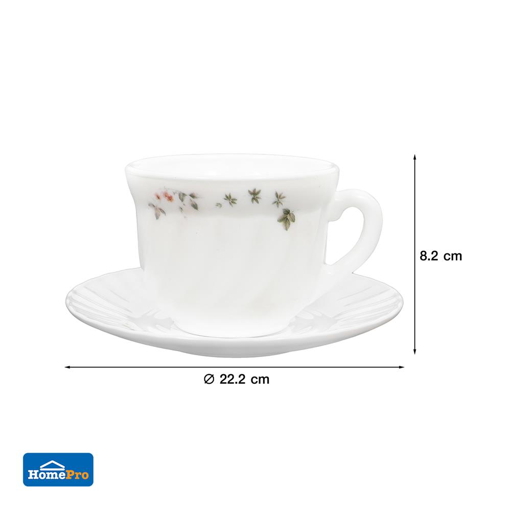 ชุดถ้วยกาแฟแก้วโอปอล 190 มล. KECH BUTTERFLY