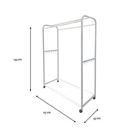 ราวตากผ้ามีล้อ 5 เส้น ME LIVING 115x45x144 ซม. สีเทา_4