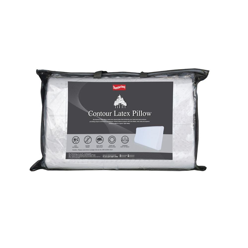 หมอนสุขภาพ ยางพารา SLUMBERLAND CONTOUR 70x43x12 ซม. สีขาว
