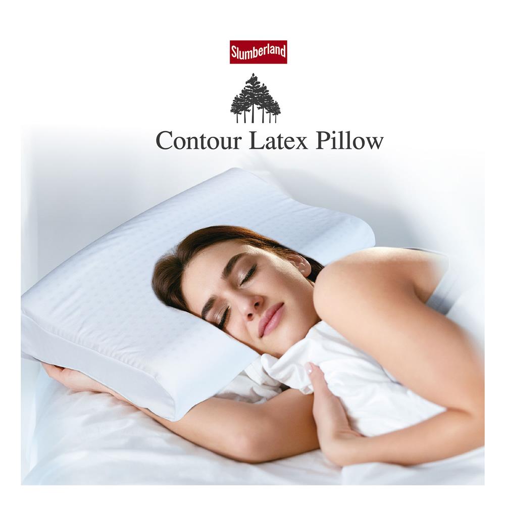 หมอนสุขภาพ ยางพารา SLUMBERLAND CONTOUR 70x43x12 ซม. สีขาว