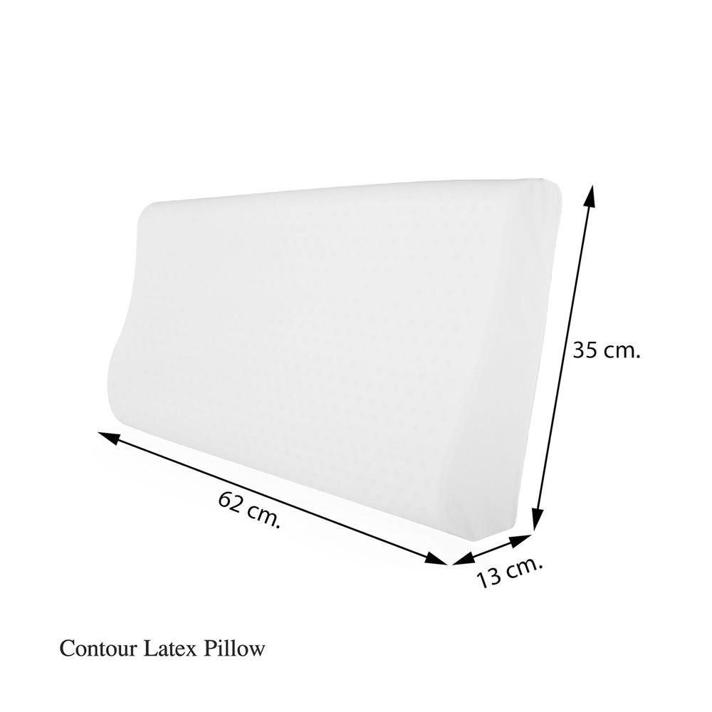 หมอนสุขภาพ ยางพารา SLUMBERLAND CONTOUR 70x43x12 ซม. สีขาว