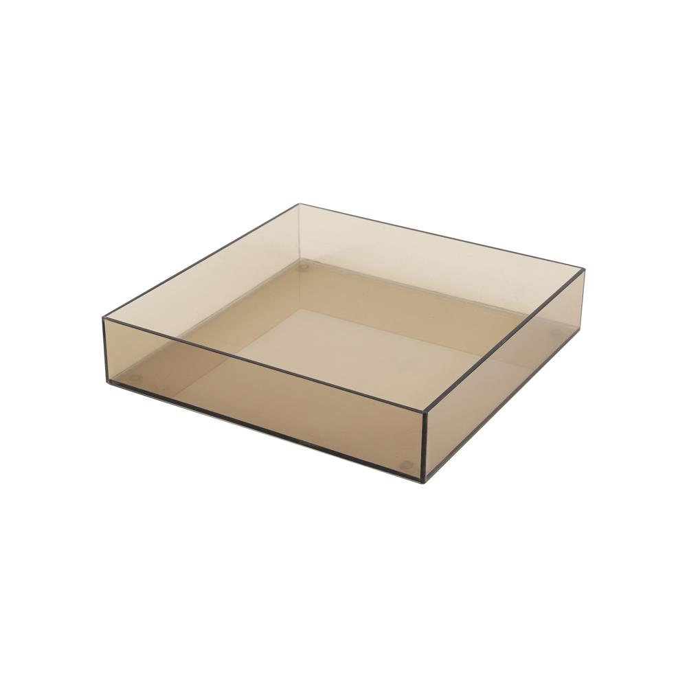 ถาดอะคริลิก KECH 20x20x4 ซม. ไซซ์ S สีชาใส