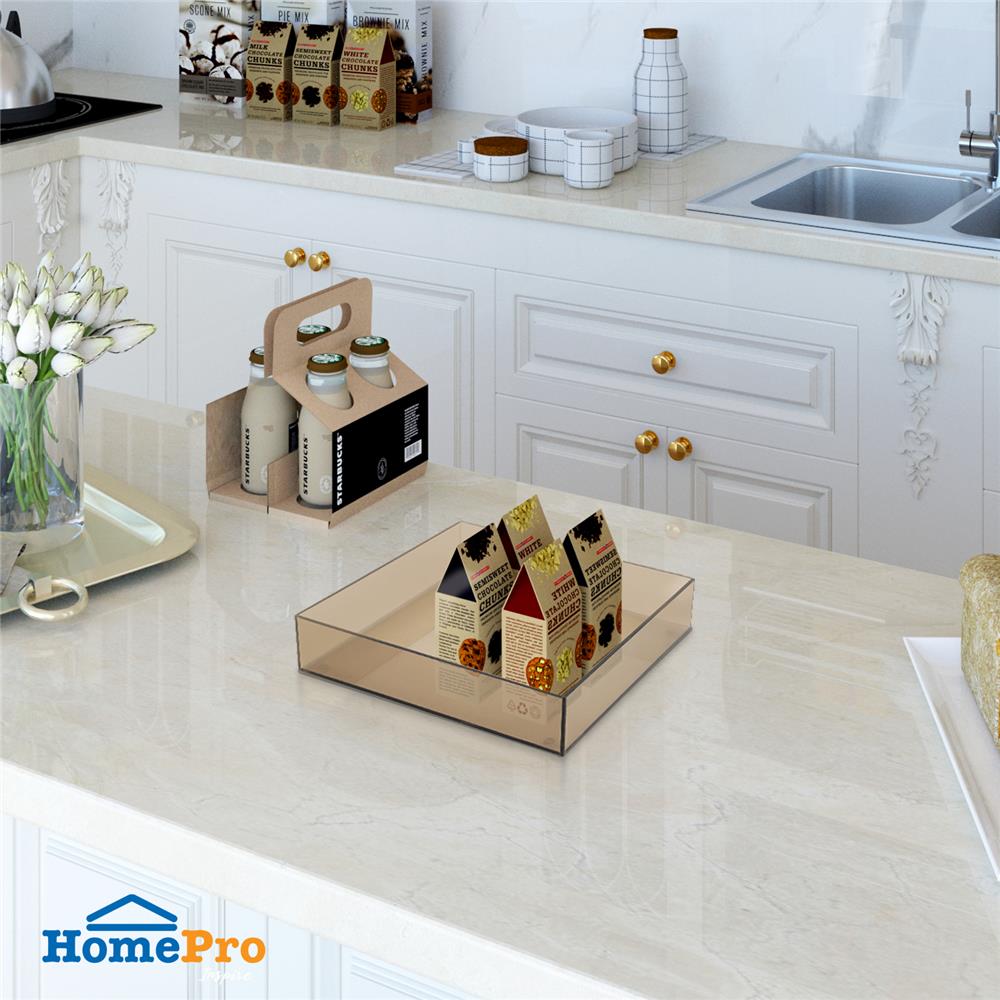 ถาดอะคริลิก KECH 20x20x4 ซม. ไซซ์ S สีชาใส