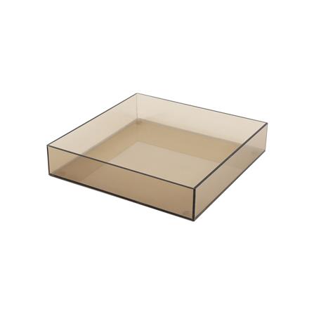 ถาดอะคริลิก KECH 20x20x4 ซม. ไซซ์ S สีชาใส