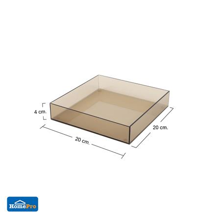 ถาดอะคริลิก KECH 20x20x4 ซม. ไซซ์ S สีชาใส_4