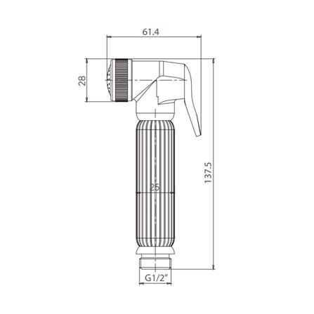 สายฉีดชำระครบชุด RASLAND RA 898-CHROME สีโครม_5