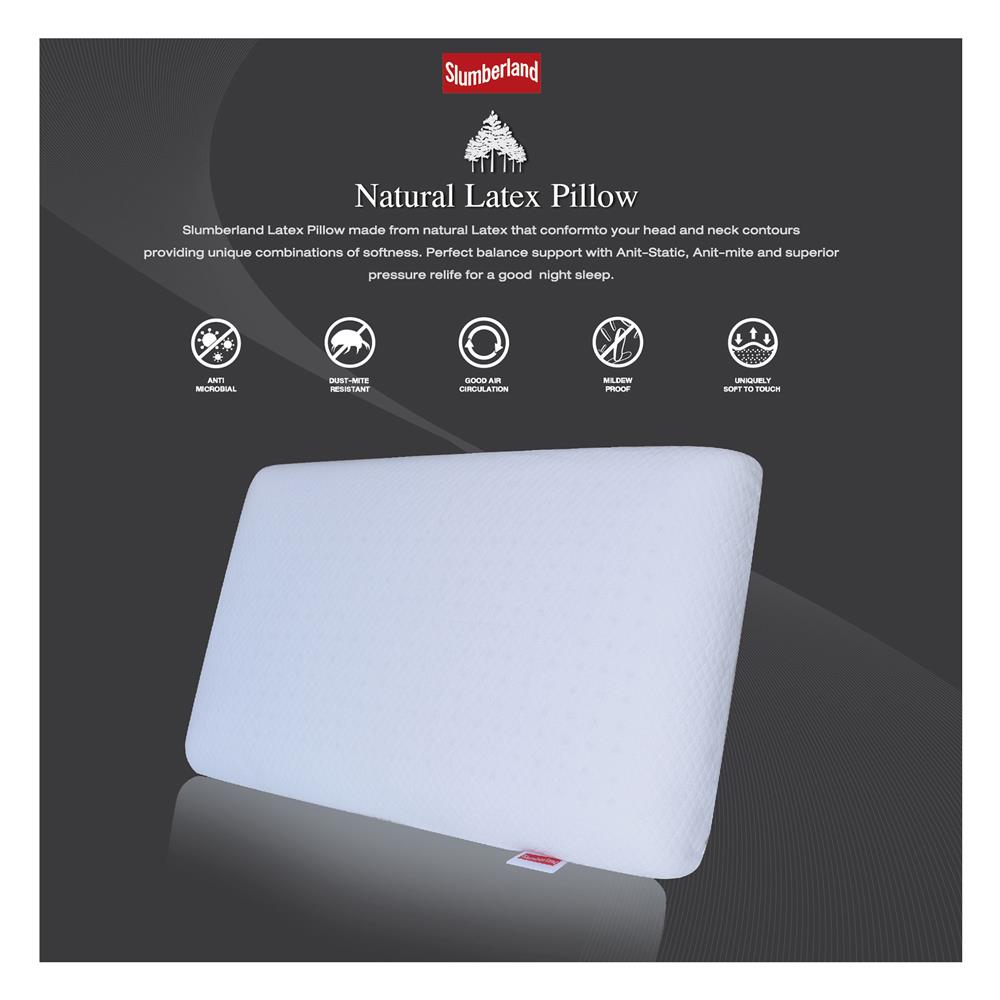 หมอนสุขภาพ ยางพารา SLUMBERLAND NATURAL 70x43x12 ซม. สีขาว
