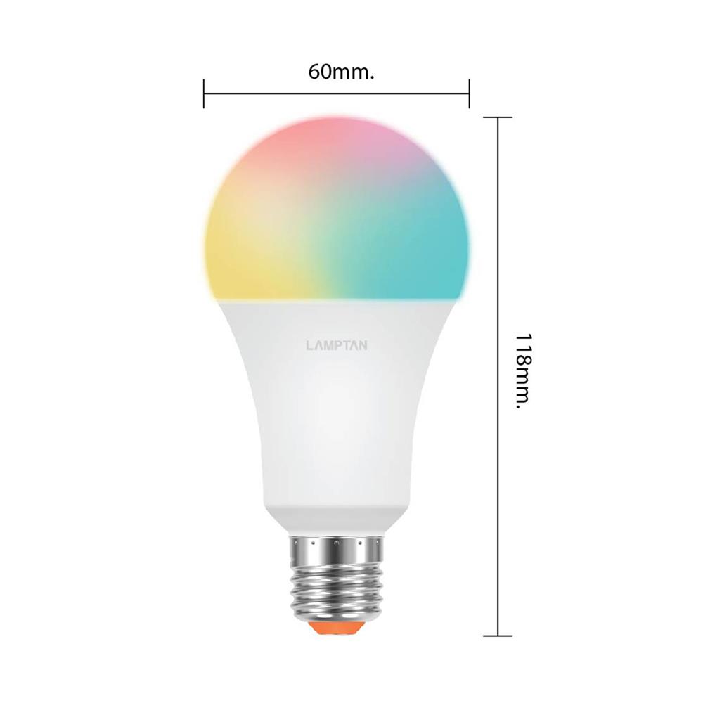 หลอด LED LAMPTAN ลูกแพร์ 10 วัตต์ เดย์ไลท์ /วอร์มไวท์ / RGB E27