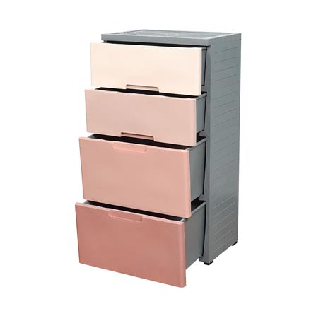 ตู้ลิ้นชัก 4 ชั้น มีล้อ ME LIVING 58x38x109 ซม. สีชมพู_2