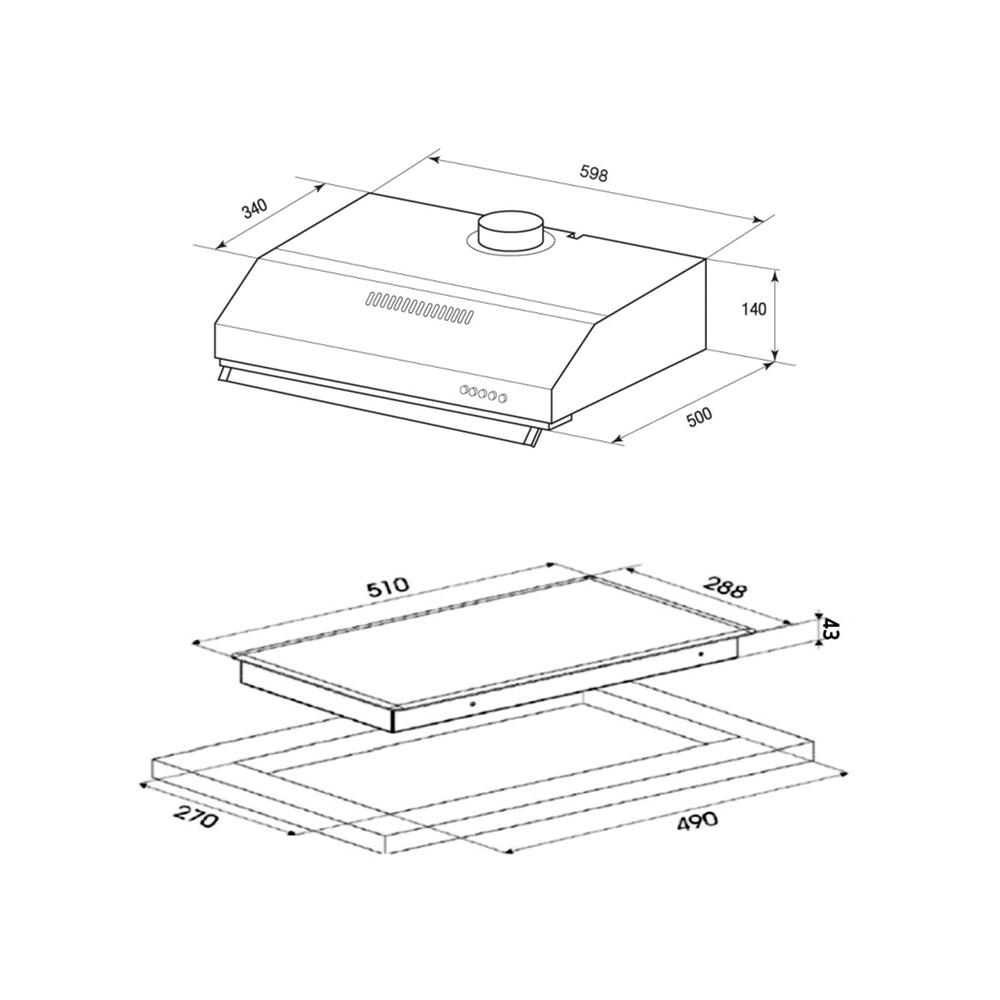 เตาฝัง+เครื่องดูดควัน MEX HVH632N+2950X60