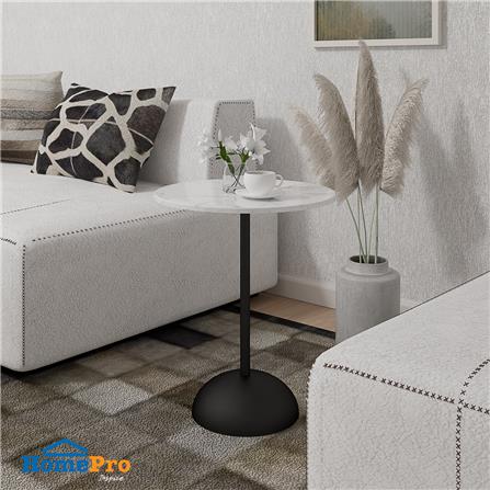 โต๊ะข้าง FURDINI MARCO ลายหินอ่อน สีขาว_4