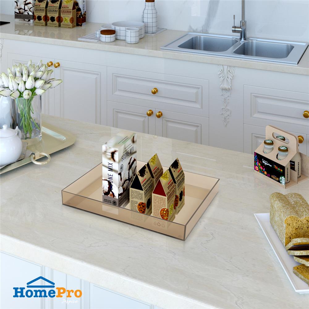 ถาดอะคริลิก KECH 33x26x4 ซม.ไซซ์ L สีชาใส