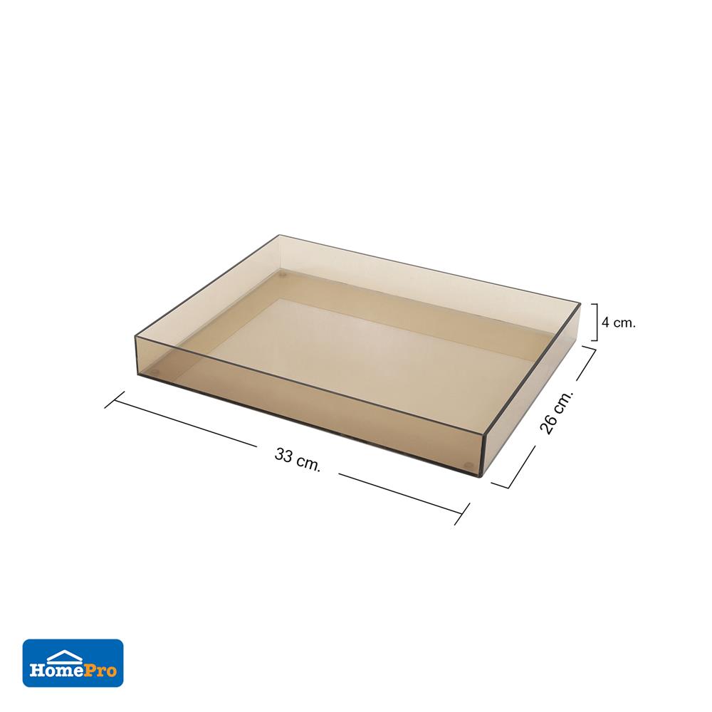 ถาดอะคริลิก KECH 33x26x4 ซม.ไซซ์ L สีชาใส