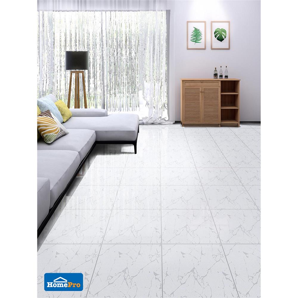 กระเบื้องพื้น 16x16 นิ้ว TARA เรย์น่า มาร์เบิ้ล ขาว PM 0.96M2
