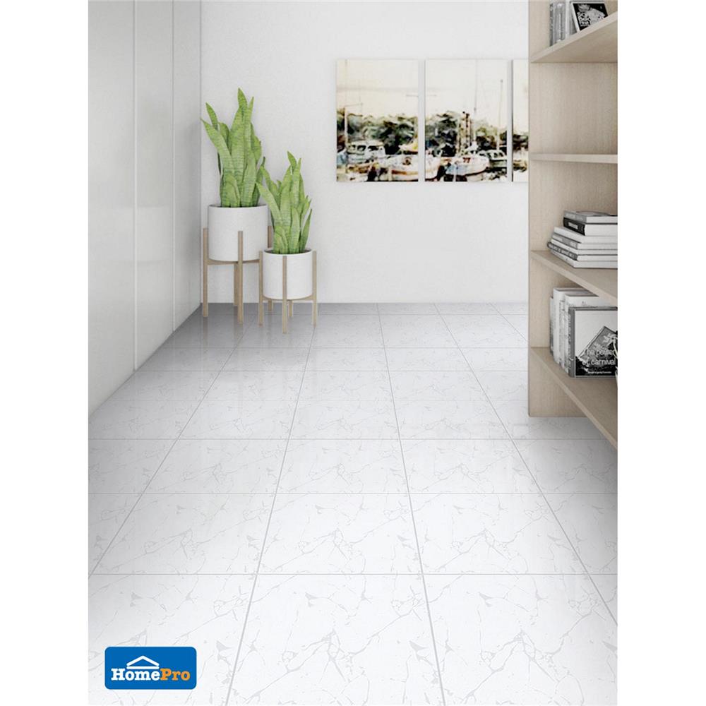 กระเบื้องพื้น 16x16 นิ้ว TARA เรย์น่า มาร์เบิ้ล ขาว PM 0.96M2