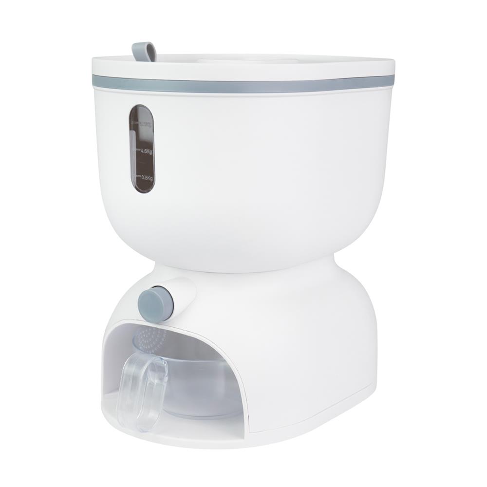 ถังข้าวสารพร้อมถ้วยตวง KECH ROUND 5 กก. สีขาว_1