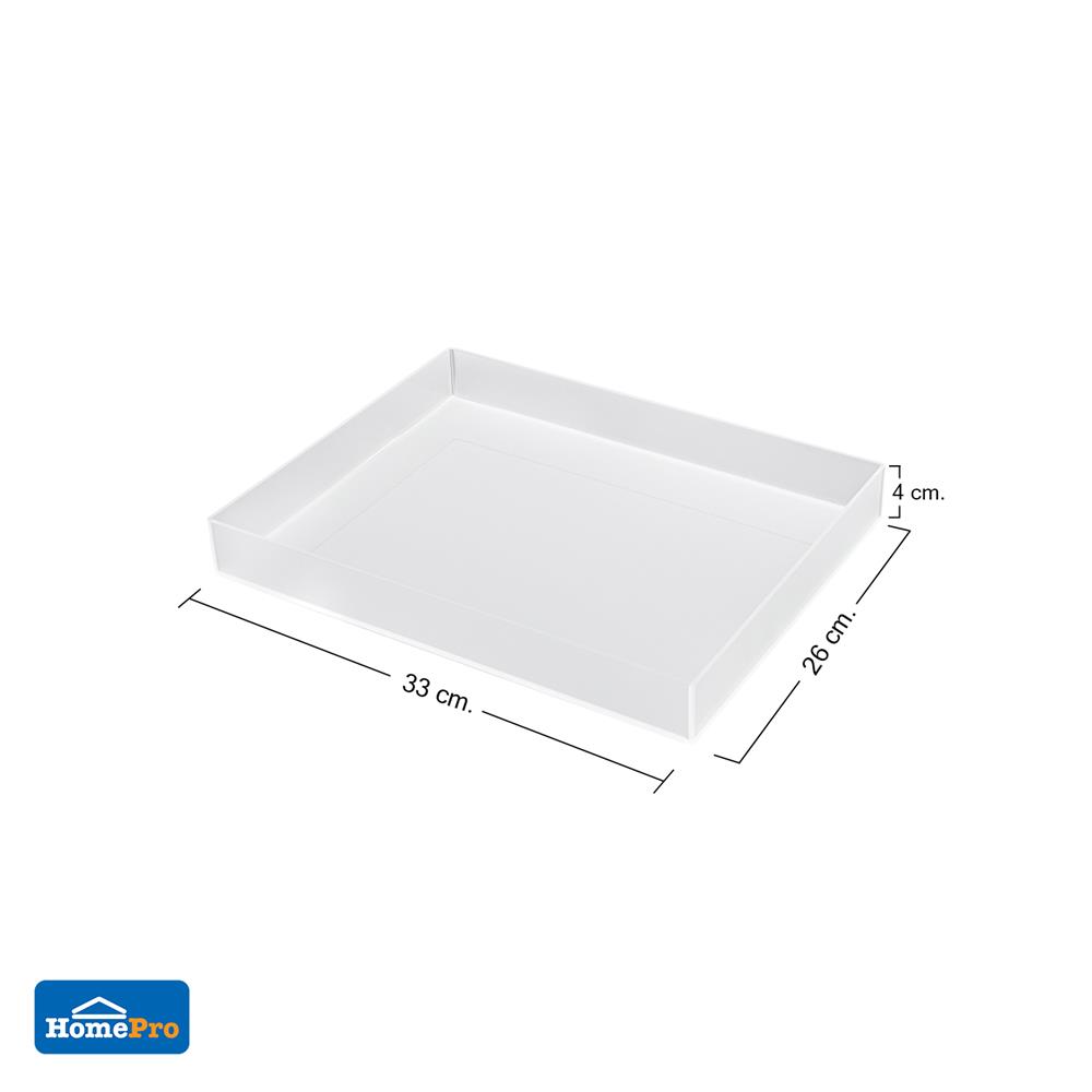 ถาดอะคริลิกเหลี่ยม 33x26x4 ซม. KECH  ไซซ์ L ซาติน