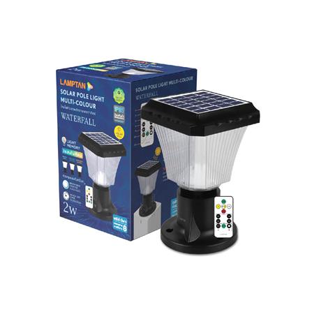 ไฟหัวเสา SOLAR LAMPTAN WAFALL CCT 2 วัตต์ เดย์ไลท์ / คูลไวท์ / วอร์มไวท์ สีดำ_2
