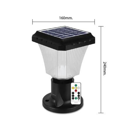 ไฟหัวเสา SOLAR LAMPTAN WAFALL CCT 2 วัตต์ เดย์ไลท์ / คูลไวท์ / วอร์มไวท์ สีดำ_4