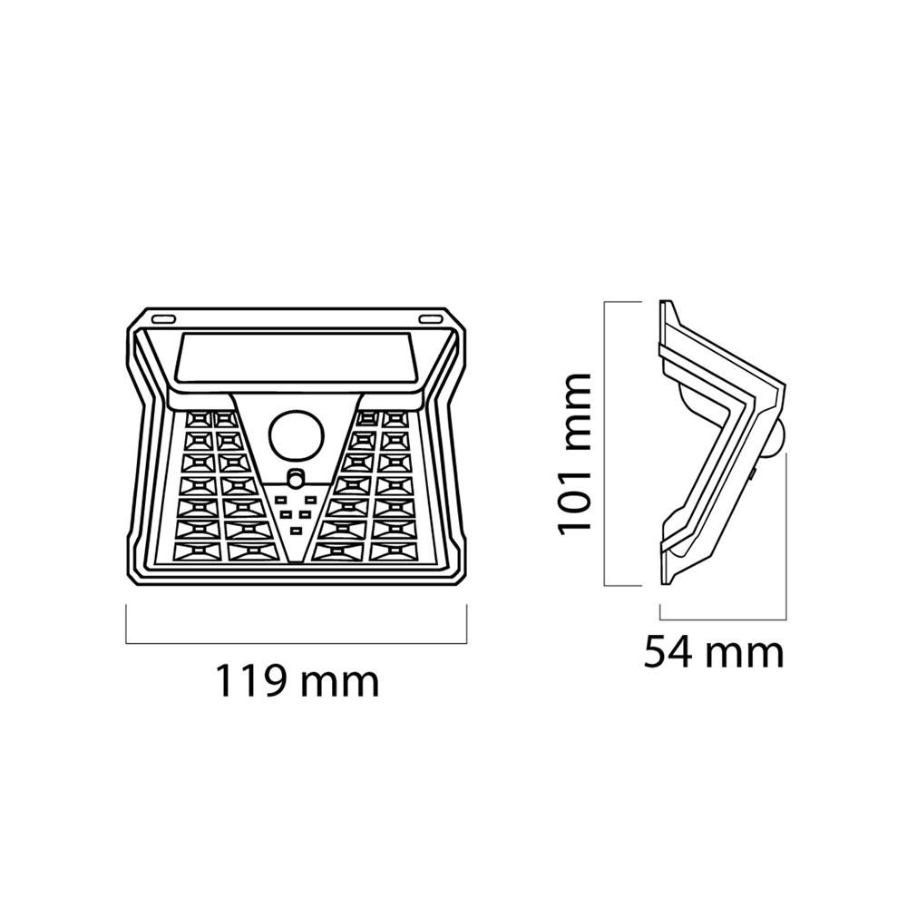 ไฟผนังภายนอก SOLAR SHINING S-WLL08B-SL 2.5 วัตต์ WARM WHITE สีดำ