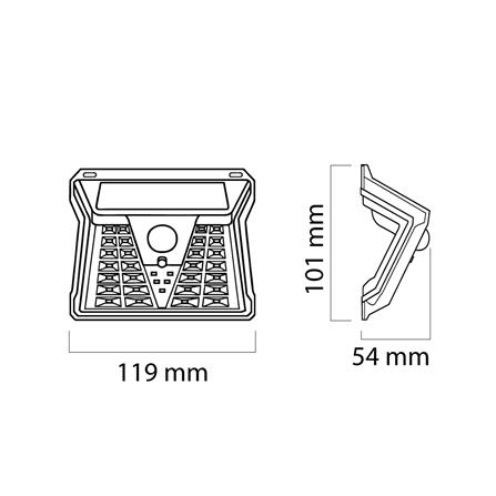 ไฟผนังภายนอก SOLAR SHINING S-WLL08B-SL 2.5 วัตต์ WARM WHITE สีดำ_10